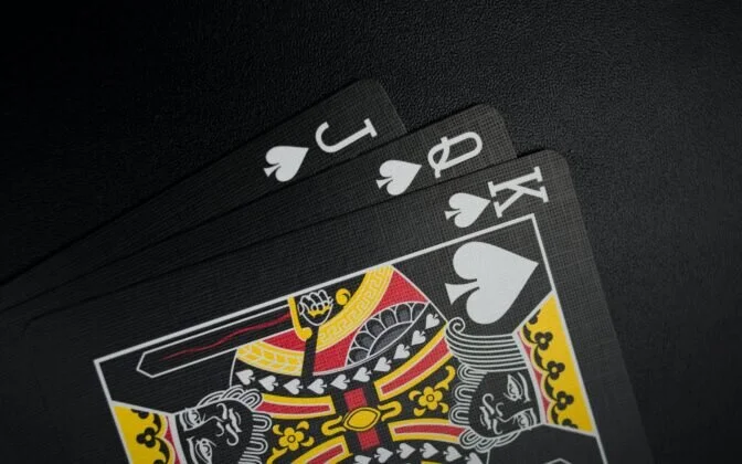 a close-up of a deck of cards