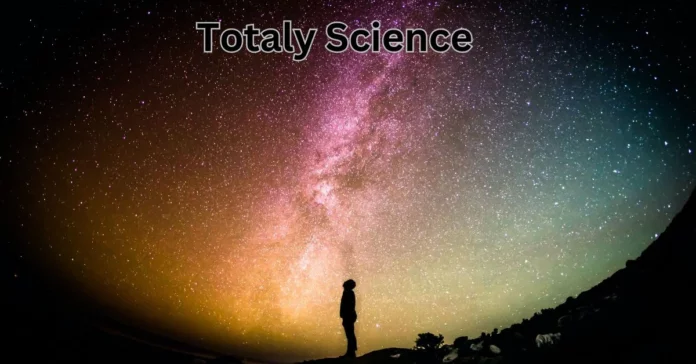 a person standing in front of a starry sky totaly science